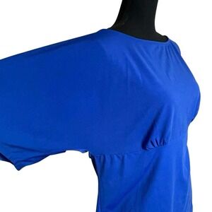 New York and Co Cobalt Blue Kimono Wide Neck Top N0539